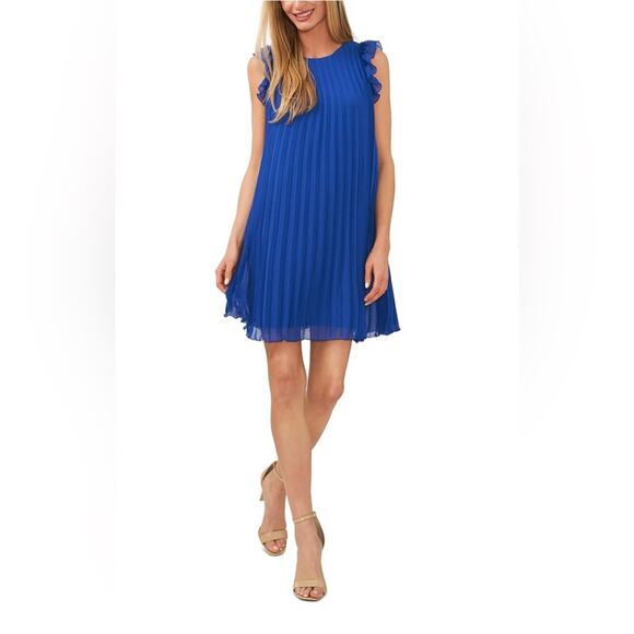 Beautiful Womens CeCe Plus Size 3X Royal Blue Pleated Lined Dress Wedding Party - Picture 1 of 16